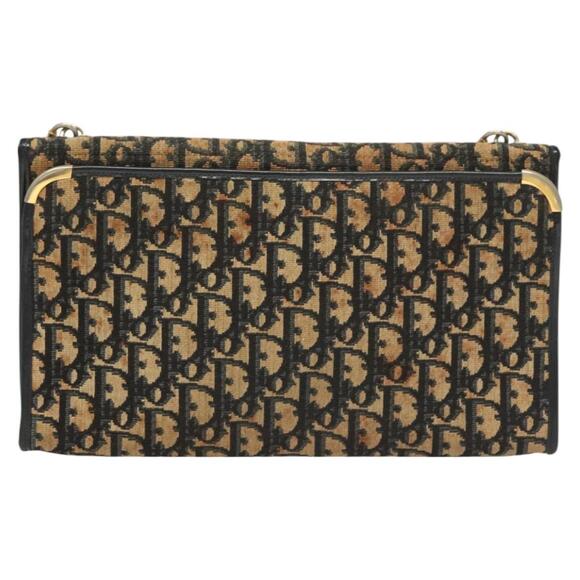 DIOR Trotter Canvas Shoulder Bag Navy Gold - Picture 2 of 12